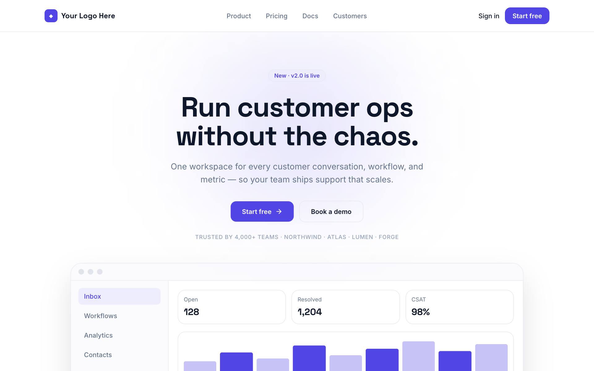 B2B Platform Landing demo preview