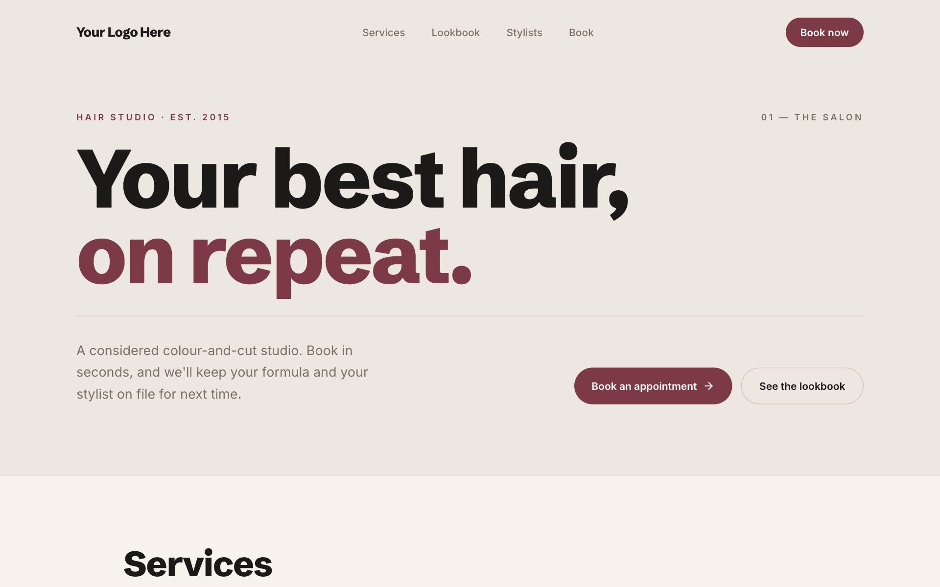 Maison Hair Studio demo preview