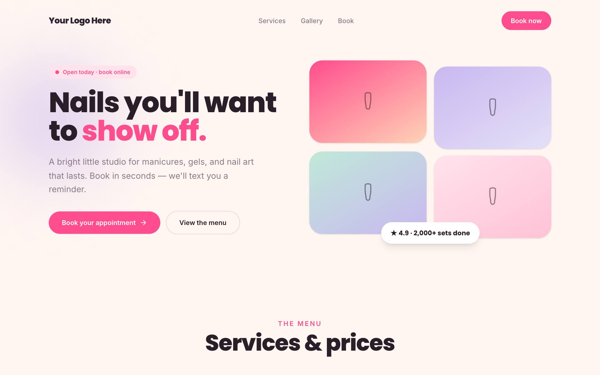 Polished Nail Studio demo preview